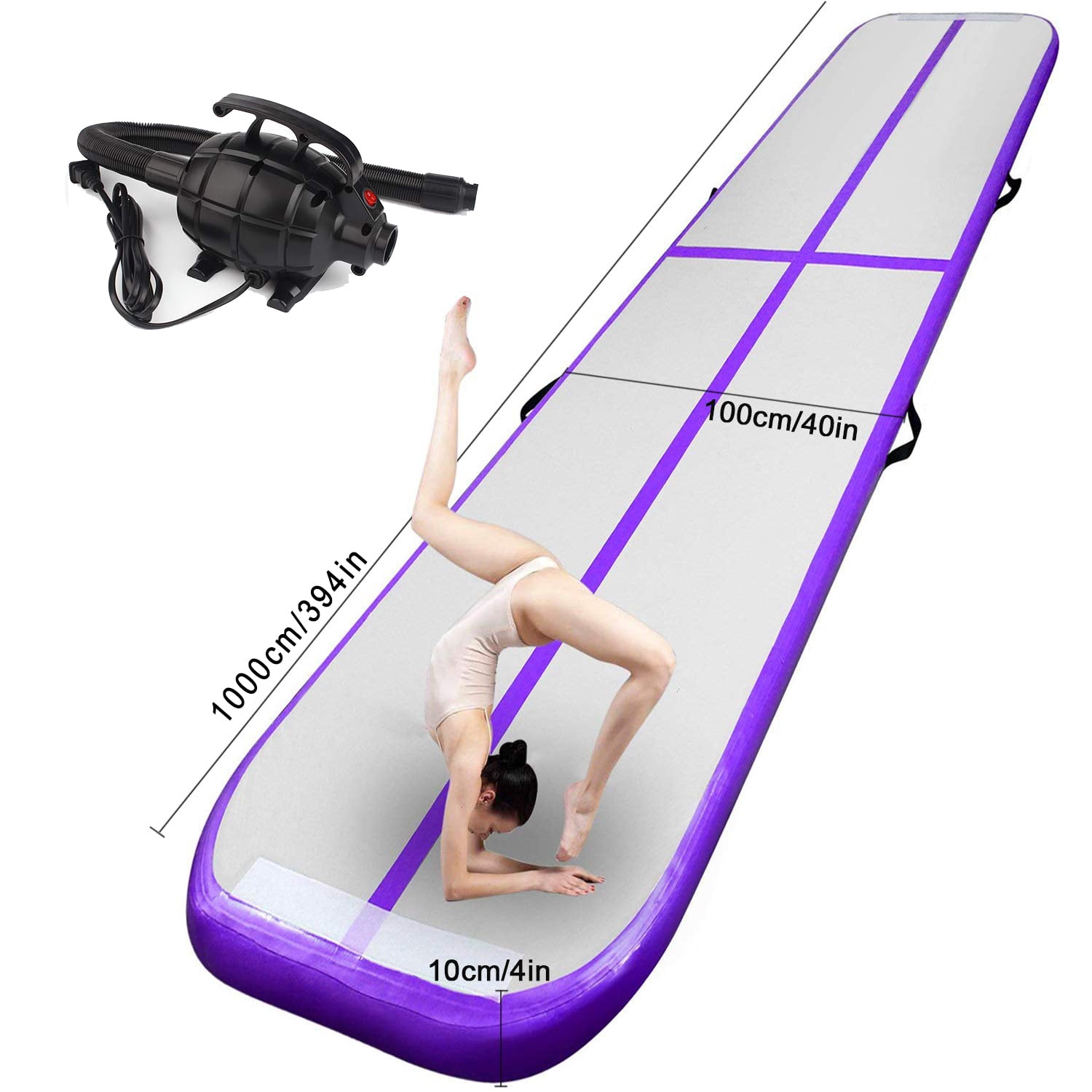 Fbsport Purple 10m/32.8ft Inflatable Air Track Tumbling Gymnastic Mat