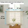 thumbnail image 2 of THD Joelle Floral Rod Pocket Lace Semi Sheer Voile Short Cafe Tiers for Small Windows - 28 x 24 Inch Length (Ivory Tiers, Set of 2), 2 of 6