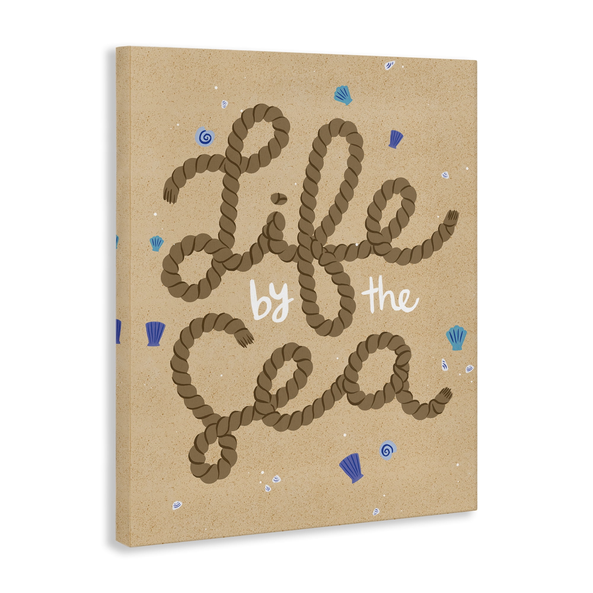Stupell Industries Life By Sea Nautical Rope Nautical & Beach Painting Wrapped Canvas Art Print Wall Art, 24 x 30