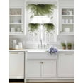 thumbnail image 4 of Modern Sage Green Kitchen Curtains Sets 24 Inch Length with Valance, Gradient Floral Abstract Bohemian White Swag Valances and Tiers Curtain Set Drapes Swag Curtains for Living Room, Bathroom, 4 of 6