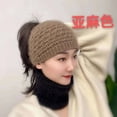 thumbnail image 1 of LinYooLi Bonnet d'Hiver Épais de Haute Qualité Creux Queue de Cheval pour Femmes 2022 Automne Chaud Bonnets Tricotés pour Femmes Cache-Oreilles, 1 of 6