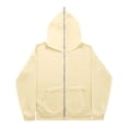 thumbnail image 3 of YOIAVAIOY Mens Solid Zip Up Hoodies Lightweight Athletic Fleece Hooded Sweatshirts Casual Daily Wear Outdoor Running Jackets Khaki M, 3 of 5