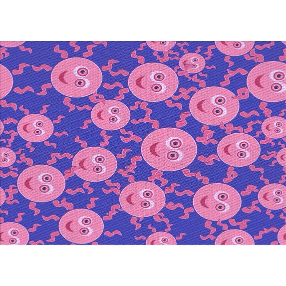 Ahgly Company Machine Washable Indoor Rectangle Transitional Purple Area Rugs, 5' x 8'