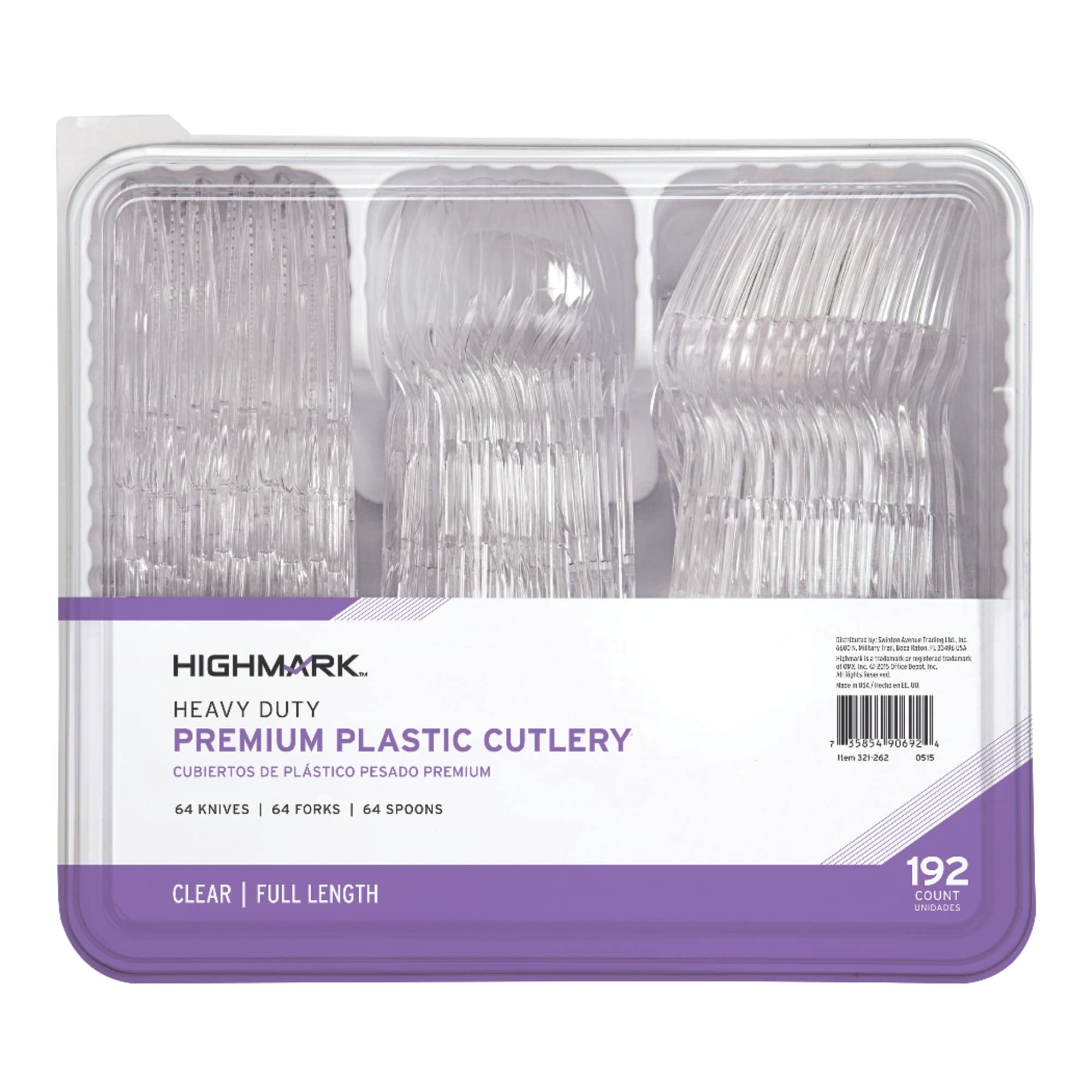 Highmark Heavy-Duty Plastic Cutlery Set, 192-Piece photo 3