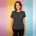 thumbnail image 2 of Dalix Smile Face Embroidered Soft Cotton Short Sleeve T Shirt Womens in Asphalt Gray S Small, 2 of 5