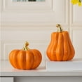 thumbnail image 5 of Ceramic Pumpkin Decor - Nordic Style Halloween Pumpkin Statue, Fall Tabletop Ornament for Thanksgiving & Autumn Home Accent, Simulation Pumpkin Figurine for Seasonal Celebrations, 5 of 6