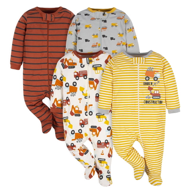 Sleep 'N Play Footie Gerber para bebés, paquete de 4, 6 a 9 meses