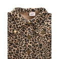 thumbnail image 2 of Qiylii Girls Jacket, Button Open Front Long Sleeve Leopard Print Lapel Coat, 2 of 5