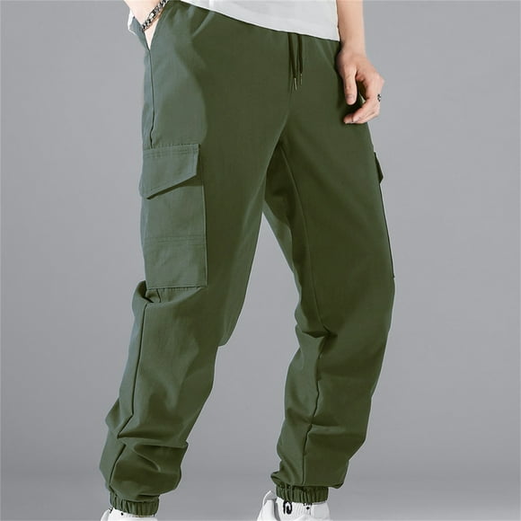 TIMIFIS Mens Joggers Cargo Sweatpants Athletic Running Elastic Waist Sweat Pants Casual Solid Workout Pants with Pockets