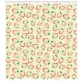 thumbnail image 3 of Strawberry Shower Curtain, Repetitive Pattern of Summer Fruit Silhouettes with Dots and Leaves, Fabric Bathroom Set with Hooks, 69W X 75L Inches Long, Cream Vermilion Green, by Ambesonne, 3 of 3