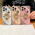 thumbnail image 6 of for iPhone 16 Pro Magnetic Case with Ring Holder, [Compatible with Magsafe] Bling Diamond Glitter Cute Lace Floral Cat Butterfly Kickstand Girly Woman Shockproof Phone Cover for 16 Pro (Gold), 6 of 7