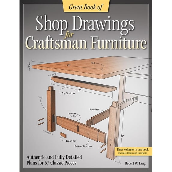 Pre-Owned Great Book of Shop Drawings for Craftsman Furniture: Authentic and Fully Detailed Plans for 57 Classic Pieces
