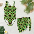 thumbnail image 4 of Xixirimido Jamaican Flag Geometric Print Girls One Piece Swimsuits Cutout Bathing Suit with Cover Up Skirt Quick Dry Beach Swimwear with Adjustable Strap, Size 11-12 Years, 4 of 7