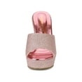 thumbnail image 6 of BLISSFUL STEP Women Glitter Platform Slip on Wedge Heels Sandals Pink 9.5, 6 of 7