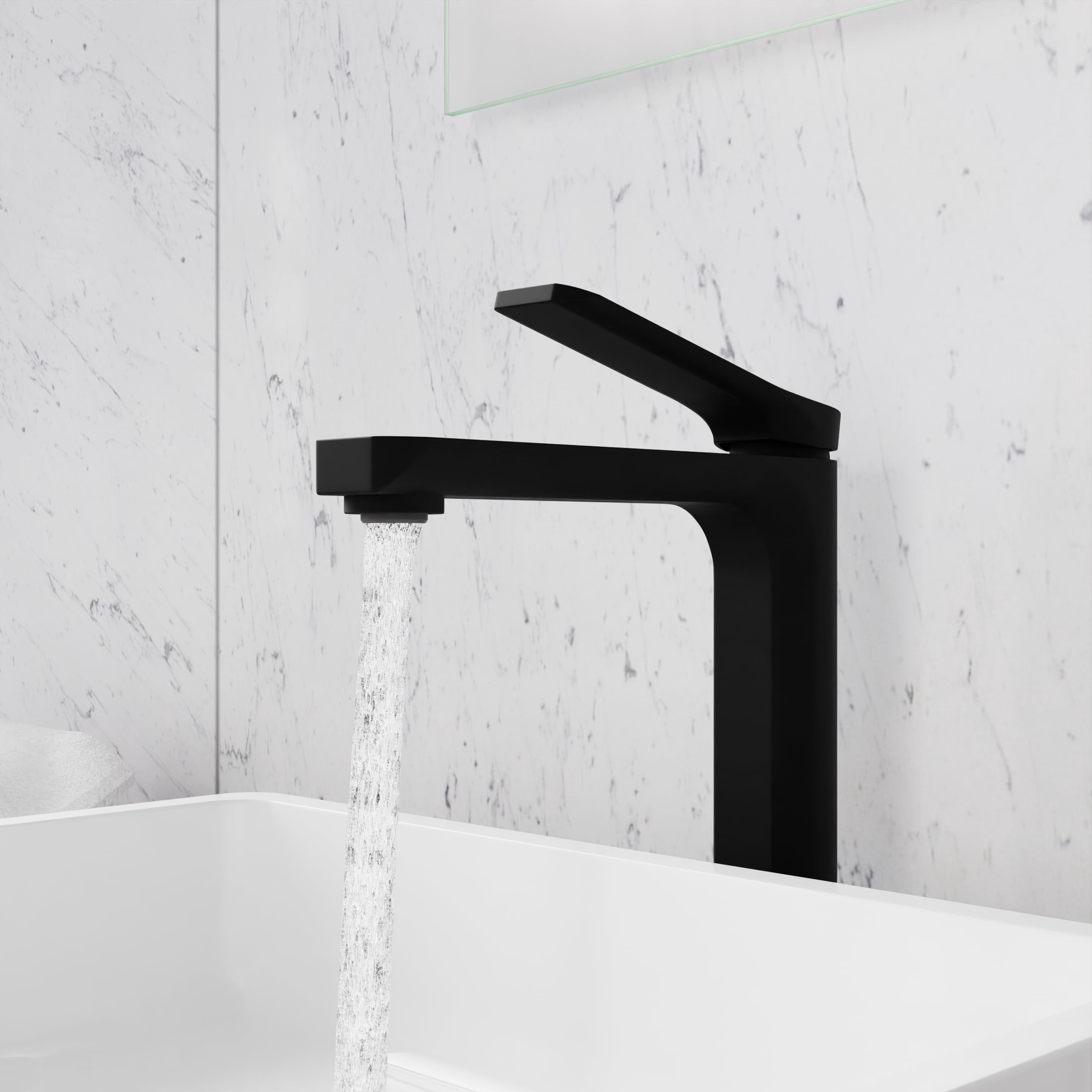ANZZI Single Handle Single Hole Bathroom Vessel Sink Faucet With Pop-up Drain in Matte Black