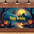 thumbnail image 6 of Halloween Theme Witch Banner Decorative Creative Pumpkin Ghost Polyester Material for Birthday Party Halloween Event Indoor Decoration, 6 of 9