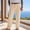 Khaki, variant on BVnarty Men's Solid Linen Look Beach Casual Pants Button Elastic Waist Pocket Design Loose Fit Long Trousers for Vacation Resort Summer Leisure Gray M