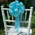 thumbnail image 3 of Pool Blue Pull Bows with Tulle Tails - 8" Wide, Set of 6, Easter, Wedding Pew Bows, Christmas, 3 of 3