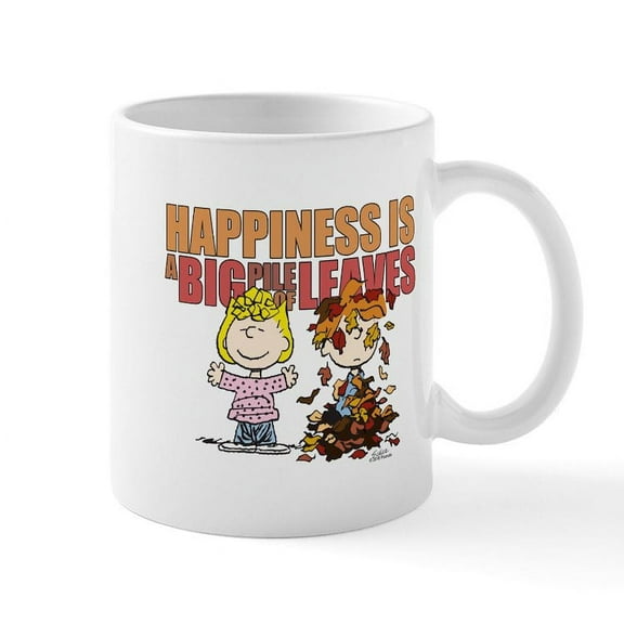 CafePress - Peanuts Fall Leaves Mug - 11 oz Ceramic Mug - Novelty Coffee Tea Cup