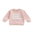 thumbnail image 1 of POINTERTECK Pulls Imprimés Lettres pour Filles Bébé Mignon Manches Longues Col Rond Sweat-Shirts Lâches Rose 3-4 Ans, 1 of 7