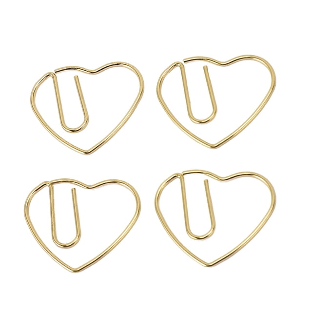 100Pcs Heart Shaped Paper Clips Iron Decorative Paperclips Set Perfect for Marking Books Notebooks Clipboards in Office School or Home Use