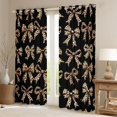 thumbnail image 2 of Feelyou Brown Bowknot Curtains Pack of 2 (52x84 Each), Leopard Print Window Curtains, 2 of 6