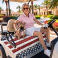 thumbnail image 3 of Golf Cart Seat Covers for 2 Seater,4th of July Microfiber Cart Seat Towel Blanket,Independence Day Blue Star Red Stripe Absorbent Breathable Non Slip Bench Seats Protector for Golf Course 51"x31", 3 of 9