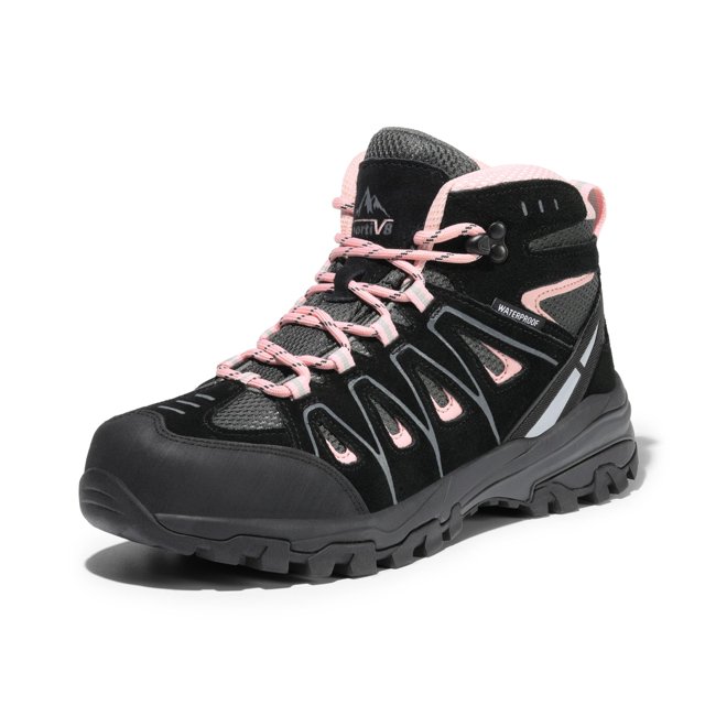 Botas de senderismo NORTIV 8 SNHB211W impermeables para mujer negro/rosa