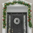 thumbnail image 5 of LmnLft Christmas Velvet Flower Ring Wreath, 45CM Front Door Decoration, Winter Holiday Indoor Outdoor Home Decor, Festive Christmas Front Door Wreath, 5 of 8