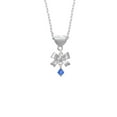 thumbnail image 2 of Delight Jewelry September - Blue Crystal Bicone Silver tone Bow Heart Necklace, 2 of 4