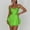 Green, variant on Woman Bermuda Shorts Pink Satin Backless Mini Romper Dress With Shorts Sexy Strap Playsuits Tie Back Summer Ruffle Layer Jumpsuits Dress Mother's Day