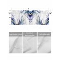 thumbnail image 2 of Kitchen Valances for Window, Fantasy Ink Abstract Art Light Filtering Rod Pocket Valance Curtain, Gradient Purple Blue Short Curtains Window Topper for Bedroom Bathroom Living Room 60x18in, 2 of 9