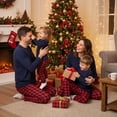 thumbnail image 3 of Christmas Family Pajamas Matching Set Solid Long Sleeve Top Pants Sleepwear, 3 of 8
