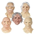 thumbnail image 4 of Oliegs Couverture Chauffante Vieil Homme Couvre-Chef Réaliste Visage Rides Humain Couvre-Chef Halloween Masque Effrayant Fête Cosplay Latex Chocolat, 4 of 4