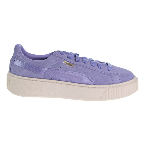 Puma Suede Platform Mono Satin Women's Shoes Lavender/Whisper/Gold 365828-01