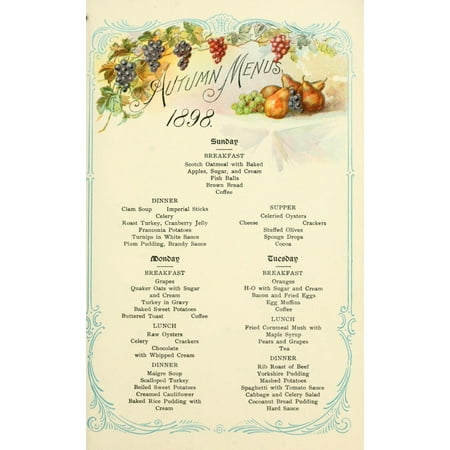 Jaynes Price-list of Drug-store Goods 1898 Autumn Menus Canvas Art - (18 x 24)
