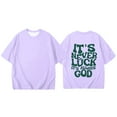 thumbnail image 4 of WhouRiu Big Girl' T Shirts Letter Printed Raglan Sleeved Tshirt Child Oversized Comfy Tee Tops Purple,Sizes 12-13, 4 of 4