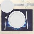 thumbnail image 3 of Ambesonne Floral Place Mats Set of 4, Lotus with Dew Drops, Standard Size, Indigo Sky Blue, 3 of 6