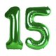 thumbnail image 1 of Globo número 15 verde oscuro para decoración de fiesta de cumpleaños, 1 of 6