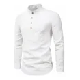 thumbnail image 1 of Camisa Slim Fit Cuello Mao Manga Larga Hombre Vestir Casual, 1 of 7