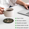 thumbnail image 3 of Black Spring Floral Coasters Set of 6, Absorbent Coasters for Drinks, Elegant Pastoral Flowers Birds Retro Art Coaster for Desk Coffee Table Protection, Home Decor House Warming Gifts 4", 3 of 8