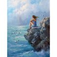 thumbnail image 1 of Kit de pintura al óleo sin marco para niña junto al mar por números, artesanía hecha a mano acrílica DIY Hugtrwg Para estrenar, 1 of 1