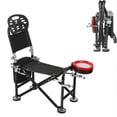 thumbnail image 2 of Tereitr Fishing Chair, 13-Position Adjustable Camping Chair with Backrest, Rod Holder, 300 lbs Capacity Folding Deck Chair for Fishing, 8.3" Height Adjustment Portable Outdoor Seat, 2 of 8