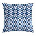 thumbnail image 1 of Evil Eye Throw Pillow Cushion Cover, Symmetrical Pattern of All Seeing Eye Figures Superstitious Ethnic, Decorative Square Accent Pillow Case, 18 X 18 Inches, Blue Light Blue White, by Ambesonne, 1 of 1
