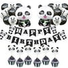 Sharlity Panda Party Decorations Supplies Happy Birthday Banner Panda Balloons Cake Toppers for Kids Panda Birthday Decorations