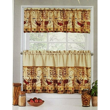 Marino Brothers Pasta Pizza Tier And Valance Set 3 Piece Kitchen