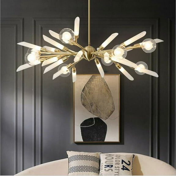 AFANQI Modern 24-Light Sputnik Chandelier with Clear Glass Globe Chandelier LED Lights