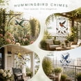 thumbnail image 6 of Hummingbird Wind Chimes, Stained Glass Style Outdoor Wind Chime, Crystal Suncatcher Hanging Decor For Garden, Patio, Yard, Nature Inspired Memorial Gift For Women, 6 of 7