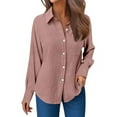 thumbnail image 2 of Womens Long Sleeve Shirts Collared Solid Color Button Down Dressy 2026 Tops Spring Fashion Business Casual Blouses, 2 of 5