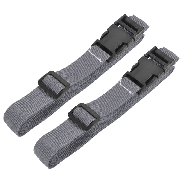 Correas de equipaje ajustables de 1.5m con hebilla de liberación rápida, gris, paquete de 2